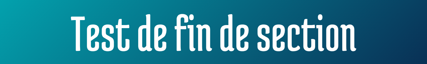 Test de fin de section